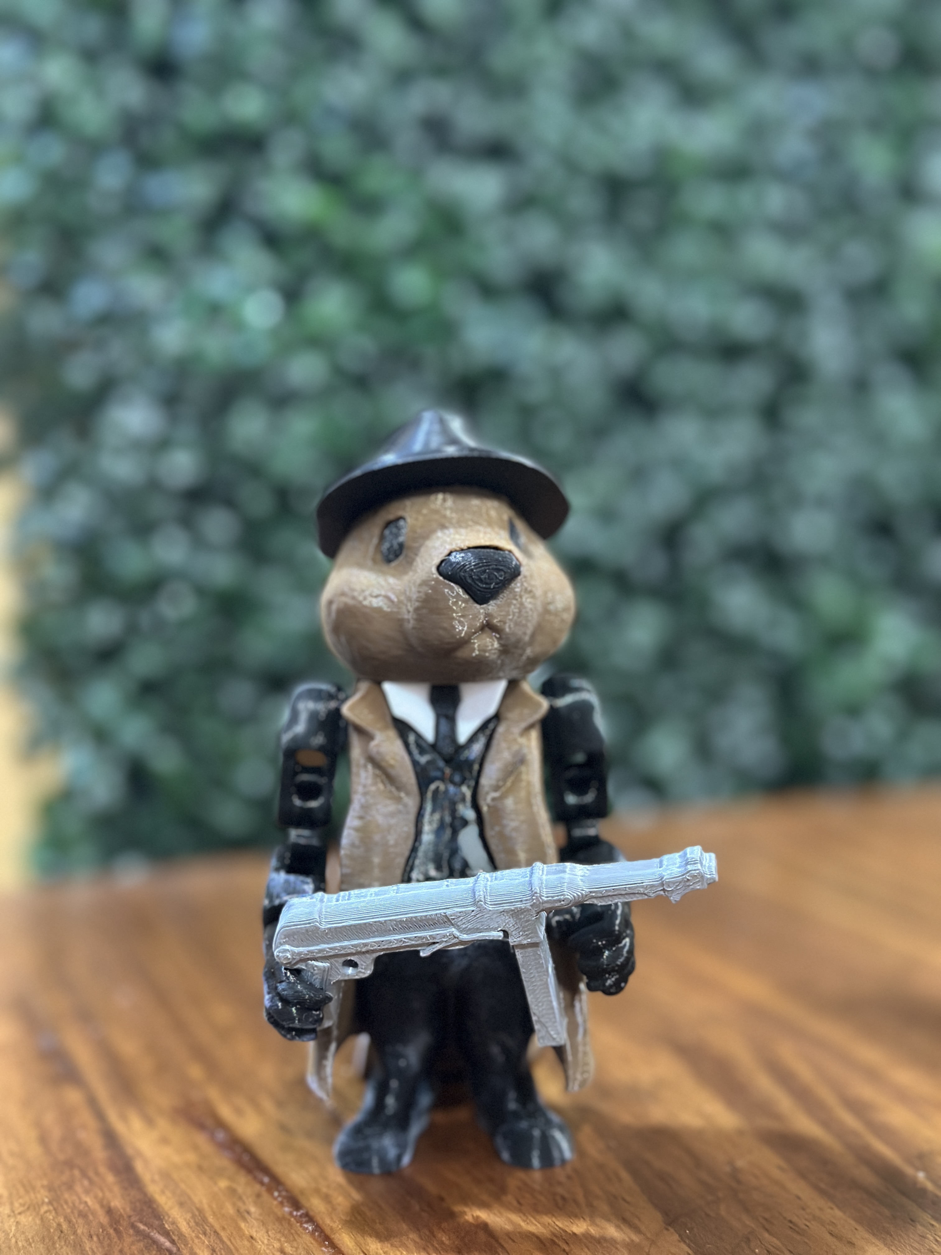 Figura Castor Detective Mafioso / Beaver Mobster Brainrot Meme 3D